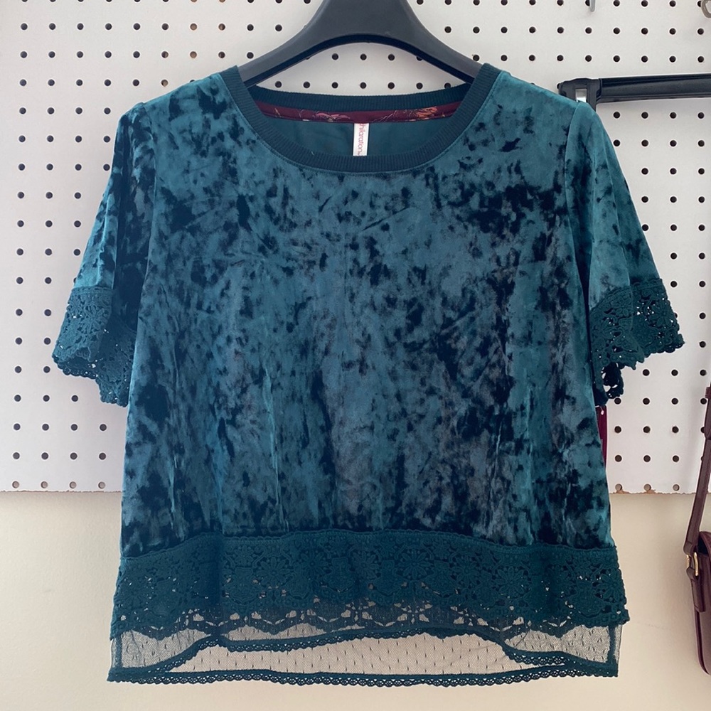 Suede Crop Top Green Medium
